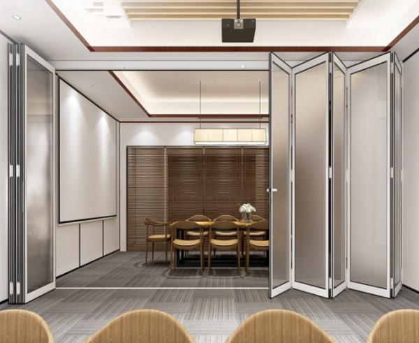 Buy cheap Narrow Frame Aluminum Folding Doors Single Tempered Glass Wardrobe Bifold Doors from wholesalers