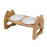 Buy cheap Bamboo Ceramic Bowl Cat Food Rack With Adjustable Height Double Pet Bowl Pet Supplies from wholesalers