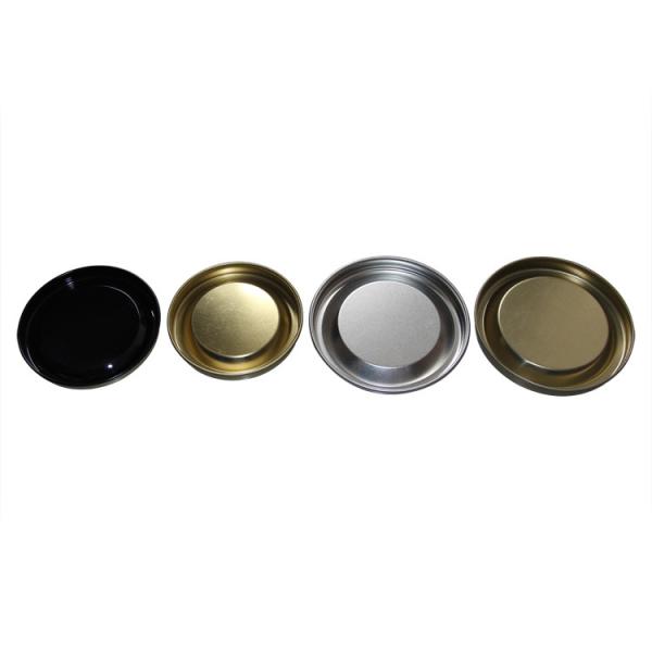 Buy cheap Various Size Gold / Silver / Black Metal Cap Tin Can Lid For Paper Can Packaging from wholesalers
