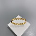 Bee My Honey Series 18k Gold Rhinestones Bangle Stainless Steel Clasp Bracelet