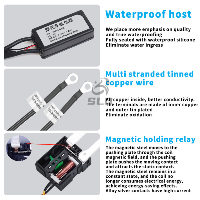 High Definition Motorcycle Battery Cut Off Switch With Universal Positive Negative Disconnection Product Size 81*41 * 20MM