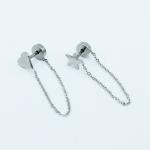 Stainless Steel Star Heart Stud Earring piercing ear stud chain