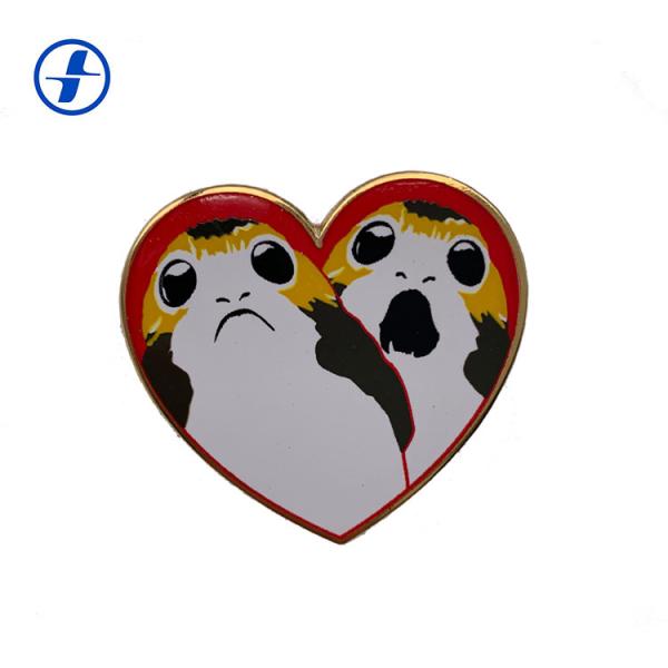 Buy cheap Personalized Custom Made Pin Badges , Heart Shaped Lapel Pins For Souvenir from wholesalers