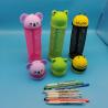 Buy cheap Cartoon Round Silicone Pencil Box Pencil Case Pencil Pouch For Kids Makeup Bag Storage Organization School Birthday Gift from wholesalers