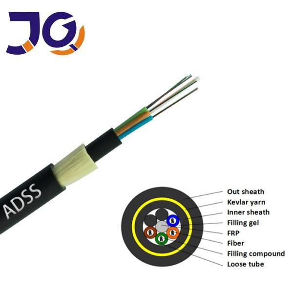 Buy cheap ADSS Self-supporting Span 100m Outdoor Fiber Optic Cable 24 48 96 Cores Fiber Optic from wholesalers