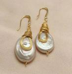New Pearl Studs Hoop Earrings for Women Gold Color Crystal Beaded Drop Earring