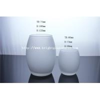 Buy cheap frosted glass candle holder, egg hurricane glass product