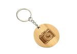 Bamboo Slice Cute Metal Keychain Round 32mm Flat Zinc Alloy