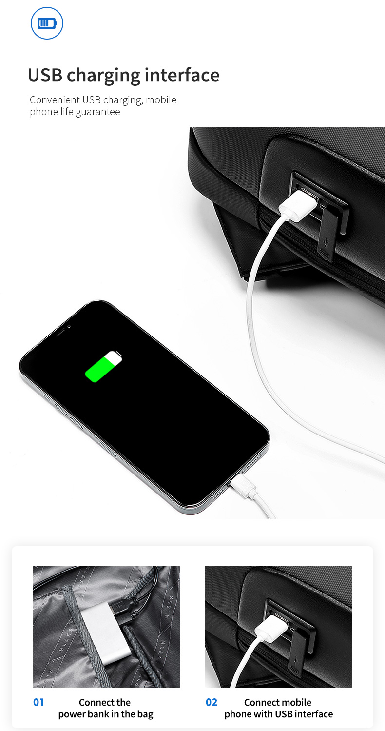 Factory hot sell custom school laptop USB charging men notebook waterproof anti theft backpack men bagpack laptop Backpack