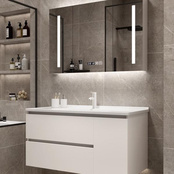 Buy cheap Environment Friendly Painted Bathroom Vanity Unit 800mm Mirror lighted from wholesalers