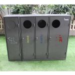 Mild Steel Outside Outdoor Recycling Bins With 4 Compartments Sustainable