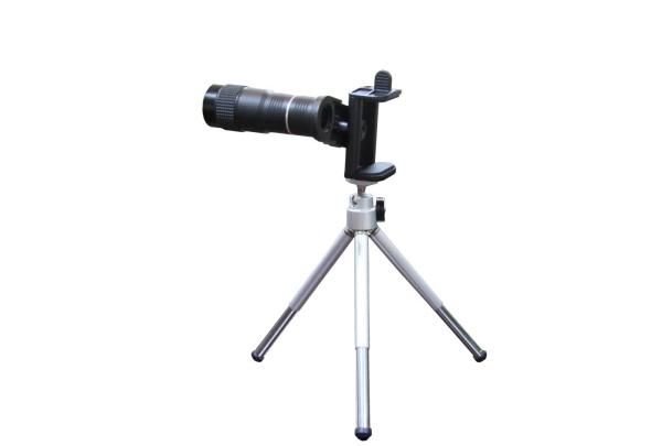 Professional Black 6x18 Cell Phone Monocular 630ft / 1000yds With Tripod Phone