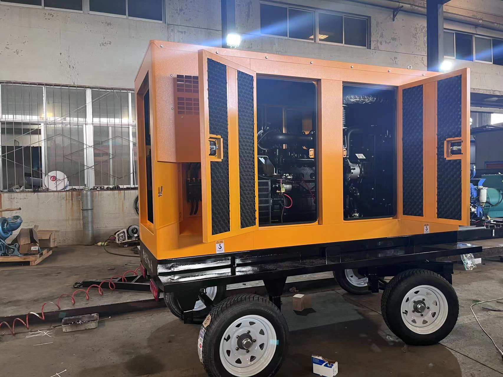 125KVA Mobile Trailer Diesel Generator Set with Deep Sea Module and Self Starting