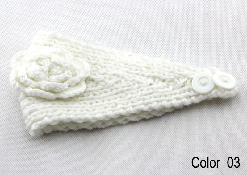 Embroidery bowknot Women's Knitted Head wrap Knitting wool crochet headband women cable