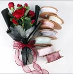 Colorful Organza Ribbon Roll Decorating Gift Warp Glitter Wire Silk Ribbon For
