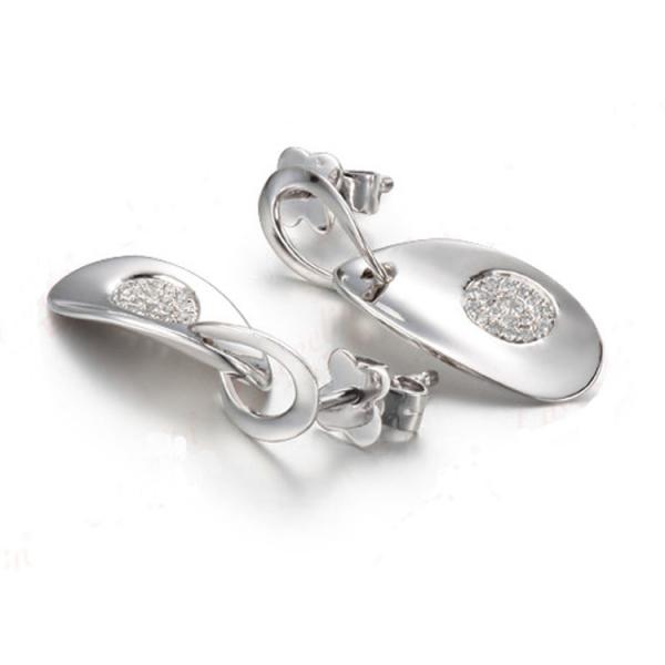 Buy cheap 18K White Gold Oval Link Pendant with Diamonds Dangle Earrings (GDE020) from wholesalers