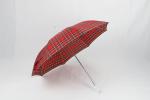 27 Inch Manual Windproof Golf Umbrellas Red Tartan Fabric Acrylic Handle