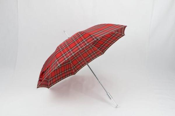Buy cheap 27 Inch Manual Windproof Golf Umbrellas Red Tartan Fabric Acrylic Handle from wholesalers