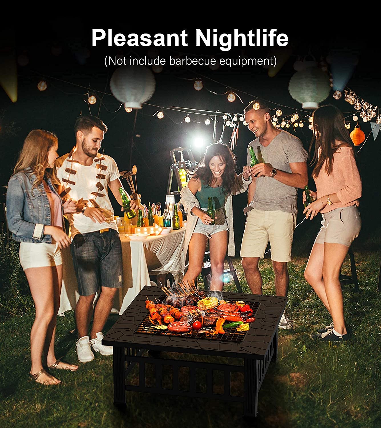 32 Inch Brazier Pan Wood Burning Fire Pit for Indoor Packing Size 62.5*22.5*72.5 cm
