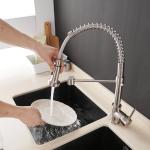Low Lead Modern Sink Faucet Commercial Brass Single Handle Pull Down Sprayer