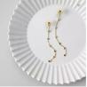 Buy cheap 6cm Girls Stainless Steel Gold Earrings Long Dangle Colored Rhinestone Earrings from wholesalers