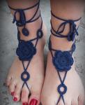 Barefoot Sandals, Nude shoes, Foot Jewelry, Wedding, Victorian Lace, Sexy,