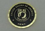 Gold 2.0 Inch Personalized Coins , Brass POW MIA Coin You Are Not Forgotten