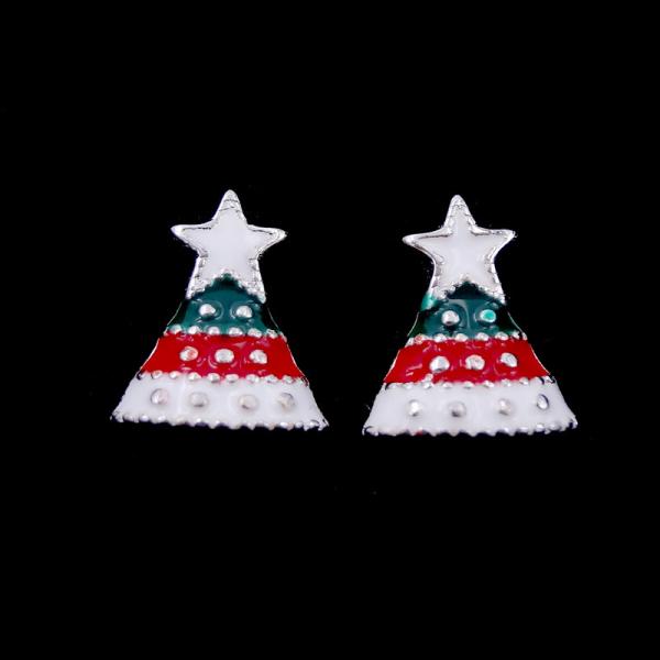 Buy cheap Pure 925 Silver Earrings Baby Jewelry Plated RH Christmas Hat Design from wholesalers