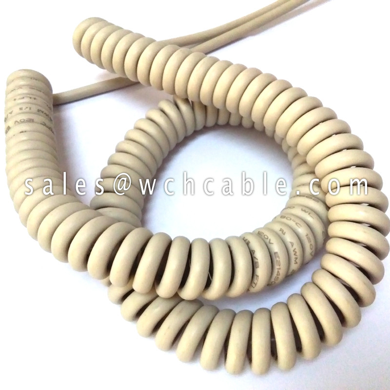 Continuously Flexible Spring Cable UL AWM 20351, Rated 60C 300V, Cable Flame