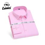 Men Long Sleeve Business Shirts Single Button Casual Plaid Striped Shirt