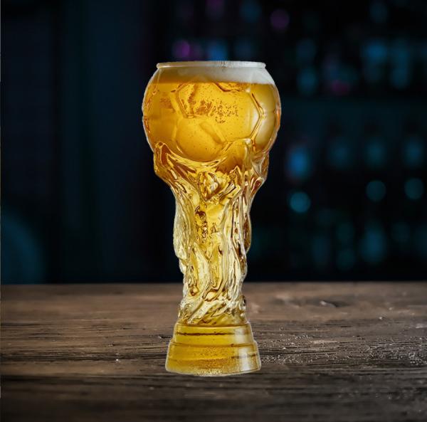 Buy cheap Drinking Glass Clear Beer Glass Cup 16oz Qatar World Cup Trophy Shaped from wholesalers