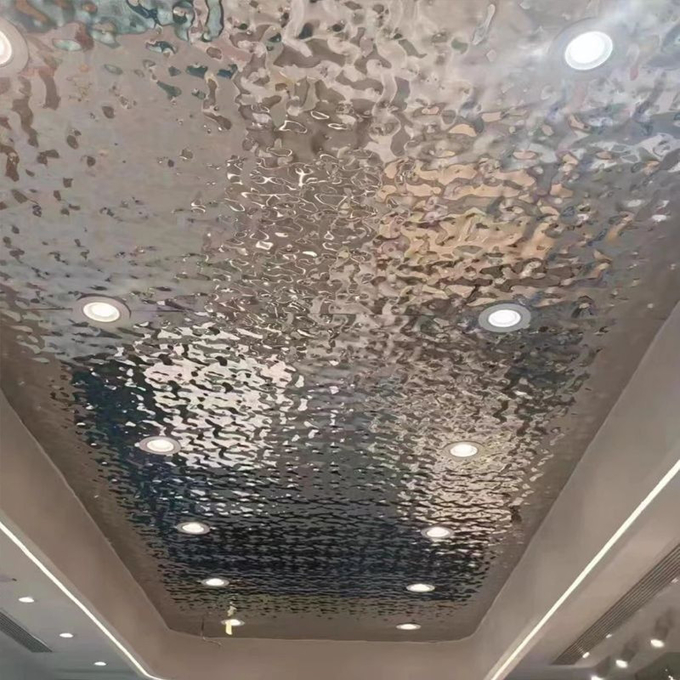 Embossed Textured Stainless Steel Water Ripple Sheet For Ceiling Decorative