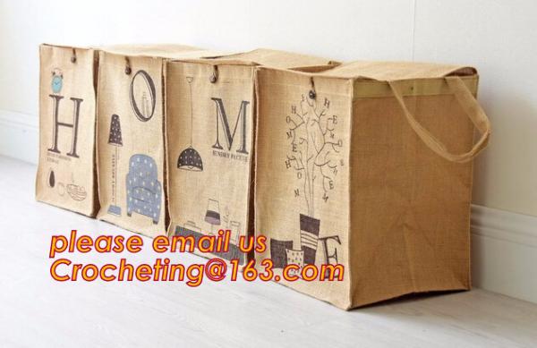 jute dirty clothes cube storage basket, Collapsible Rectangular Fabric Clothes