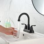 4'' High Arc Centerset Bathroom Faucet In Satin Nickel Matte Black