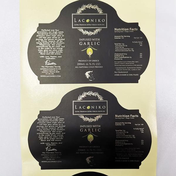 Buy cheap Die Cut BOPP Food Adhesive Labels Rectangular Removable Foil Stamping Labels from wholesalers