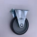 Light Duty 2 Inch Soft Rubber Caster Wheels Plate Rigid