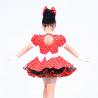 Buy cheap Short Bobble Sleeves Red Hem Polka Dots Tutu Dress Kids Dance Clothes from wholesalers