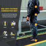Yellow And Black PVC Rubber ESD Anti Fatigue Floor Mat