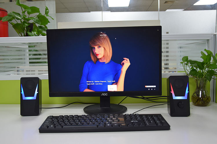 No Distortion Office Computer Speakers Dual Audio Speakers With 3.5mm Connector