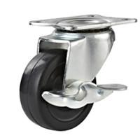 Buy cheap 3" swivel industry rubber caster side brake, 3" caster,black rubber casters, small castors, light duty rubber caster from wholesalers