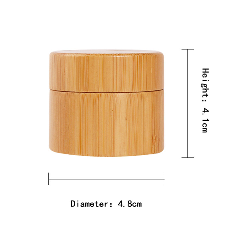 Wooden Bamboo Jar Packaging 5g 15g 30g 50g 100g 200g Clear Frosted Glass Jar