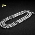 Men's 925 Silver Plated Titanium Stainless Steel Box Chain Necklace (CE496)