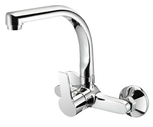 Buy cheap SUS304 Spout Wall Mounted Kitchen Mixer Faucet 2 Hole Cold And Hot Water Tap from wholesalers