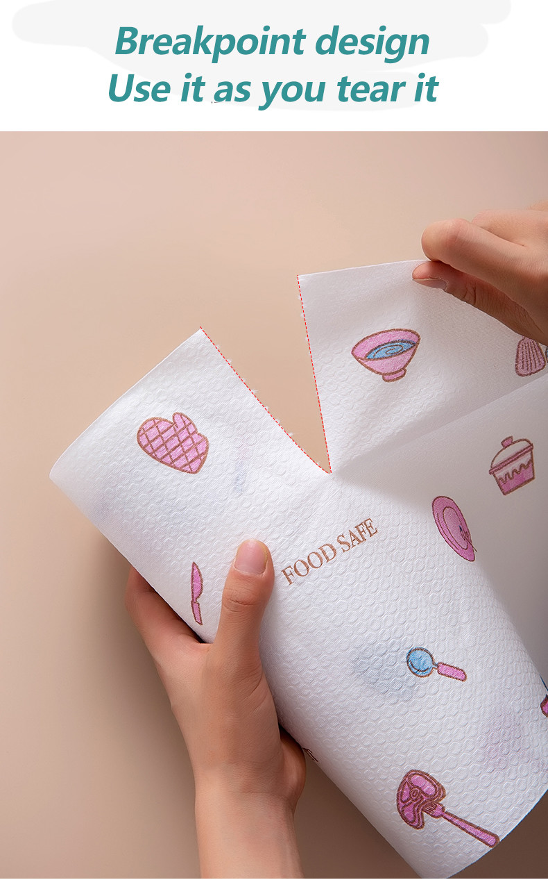 30gsm Breathable Polyester Spunlace Nonwoven Fabric High Water Absorbent Rag Roll
