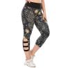 Buy cheap Oversized Printed Hollow Out Yoga Pants Women Breathable Gym Leggings from wholesalers
