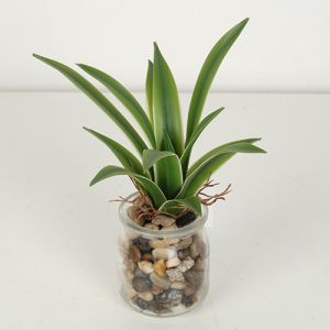 Buy cheap Mini Artificial Agave Bonsai With Glass Pot from wholesalers