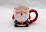 Fashionable 3D Ceramic Mug Handmade Slip Casting Santa Face Mugs For Drinking