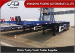 3 Axles 30 Tons 40Ft Low Flatbed Truck , Flatbed Semi Trailer Carbon Steel