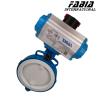 Buy cheap Pn 16 Pneumatic Rubber Lined Butterfly Valve PTFE-Lined Butterfly Valve Corrosion Resistance for Chemical Processing from wholesalers