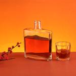 200ml Square Clear Flat Flask Glass Bottle for Beverage at Competitive Cost